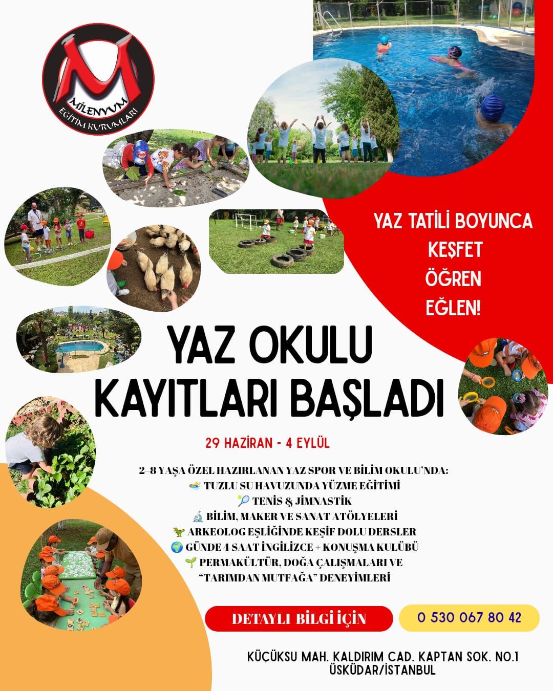 Milenyum Anaokulu Yaz Spor ve Bilim Okulu Kayıtları Başladı!